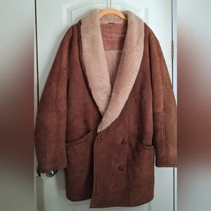 Hide society canada genuine sheepskin coat  sz 10 has stains - Picture 1 of 12