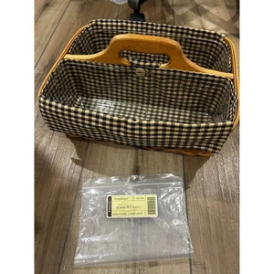 Longaberger Carry & Caddy Korb khaki kariert Liner Protektoren - Bild 1 von 8