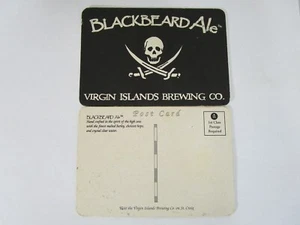 Posavasos postales Blackbeard Ale Islas Vírgenes Restaurante Cerveza Pub Bar - Imagen 1 de 4