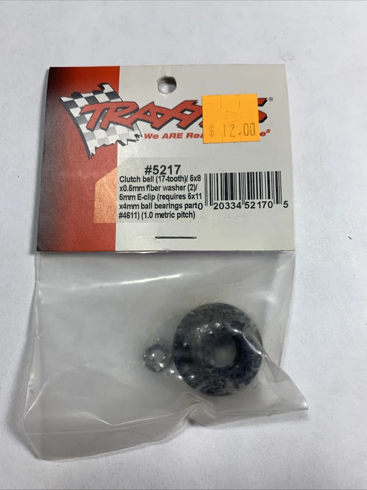 Traxxas 5217 Clutch bell (17-tooth)/ 5x8x0.5mm fiber washer (2)/ 5mm E-clip TRA1 - Image 1 of 1