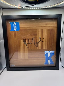 MIKE KRZYZEWSKI Coach K Duke Blue Devils SIGNED Framed FLOOR BOARD Court BAS COA - Picture 1 of 3