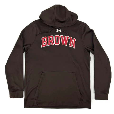 Men's Under Armour Loose ColdGear Hoodie Sweatshirt Brown M Brown University Cover