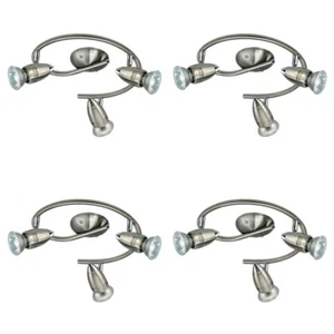 4 x Eglo 24726 'Magnum' Spiral Triple Plate Light Fittings 3xGU10 Satin Nickel - Picture 1 of 2