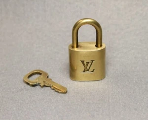 Authentic LOUIS VUITTON Gold Padlock Lock & Key Set # 343 - Picture 1 of 1