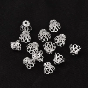50x Perlenkappen 6,5x8,5mm Filigran Perlen Silber Perlkappen Kappen zum Basteln - Bild 1 von 3