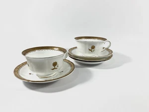 2x Gustavsberg Willhel Kage Ambassador Gold Tea Cups & Saucers 2x Extra Saucers - Picture 1 of 10