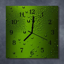Tulup Glass Wall Clock Kitchen Clocks 30x30 cm Waterdrop Green