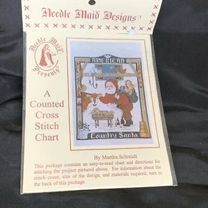 Cross Stitch Chart American Country Santa Claus By Maid Designs Martha Schmidt - Picture 1 of 6