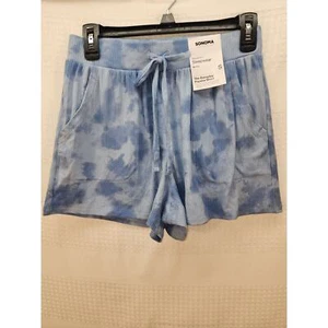 Sonoma Pajama Sleep Shorts Womens Size Small Tie Dye Blue Ribbed Drawstring - Picture 1 of 8