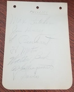 1939 Philadelphia Phillies album page - 14 autographs - Picture 1 of 2