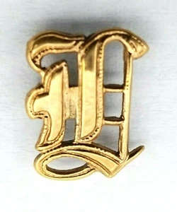 Antique 14k Yellow Gold Stone Insert Initial Old English "L" 11.5 mm x 8 mm F370 - Picture 1 of 2