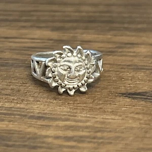 Celestial Sun Band Ring Size 4.75 Sterling Silver 925 Vintage - Picture 1 of 12