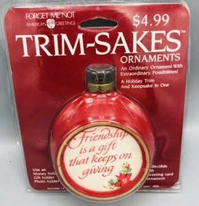 Vtg 1985 Christmas Trim-Sakes Ornament Forget Me Not American Greetings - Picture 1 of 5