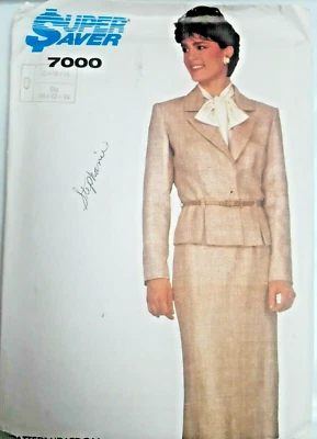 Suit Pencil Skirt Blazer Jacket 12 14 16 Simplicity 7000 Sewing Pattern Saver UC - Image 1 of 4