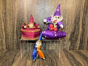 Vintage 1980’s Small Odd Porcelain Circus Clowns 5" Lot of 3 Collectibles - Picture 1 of 20
