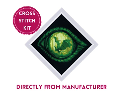 Kit de punto de cruz contado RIOLIS 2162 ojo de dragón - criatura misteriosa en el bosque Foto 1 de 4