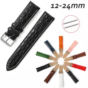 Colorful Round EYW Pattern Leather Strap 12-22mm 24mm Retro Bracelet Watch Bands - Picture 1 of 30