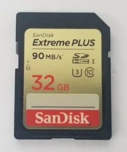 SanDisk Extreme PLUS 32GB SDHC UHS-I Memory Card 90MB/s FOR HD VIDEO 4K - Picture 1 of 3