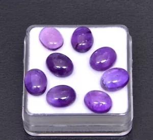 8 Pcs Lot Natural Purple Amethyst Polished Cabochon Loose Gemstone- 19.15 CTS - Picture 1 of 7