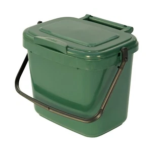 Kitchen Compost Caddy - Green - for Food Waste Recycling (5 Litre) 5L Bin - Picture 1 of 6
