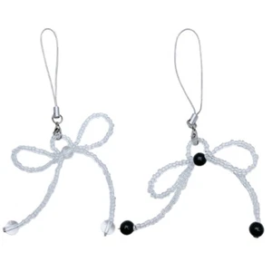 Pocket Keychain Strap Clear Beaded Bowknot Charm Pendant Chain Phone Straps - Zdjęcie 1 z 10