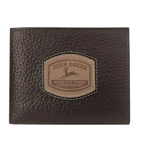 John Deere Historic Brown Pebble Grain Leather Bi-fold Wallet - Bild 1 von 1