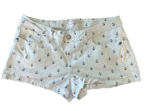 No Boundaries Shorts Juniors Size 17 Denim Shortie Shorts Anchor Coastal Chic - Picture 1 of 10