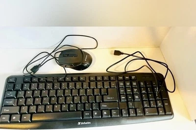(BRAND NEW) VERBATIM SLIMLINE CORDED USB KEYBOARD & MOUSE (MODEL 70249) (IN BOX) - Image 1 of 4