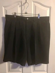 Ping Golf Shorts Mens Sz 38 x 8 Pleated Front Black Button Zip Rayon, Polyester - Picture 1 of 10