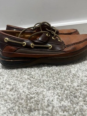 Sperry Top Sider Gold Cup Men 9.5M Boat Shoes Brown 2 Eye Vibram - Image 1 of 4