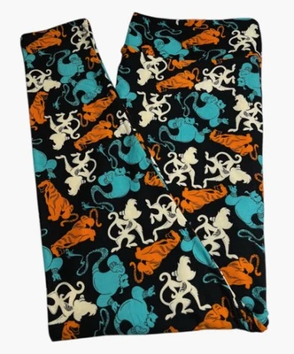 Leggings LuLaRoe DISNEY TC2 Alto Curvilíneo Aladdin India Animal Mono Tigre Foto 1 de 4