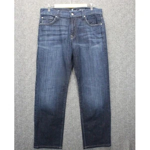 7 For All Mankind Jeans Mens Size 32x30 Austyn Blue Denim Dark Wash New - Picture 1 of 6