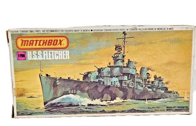 Matchbox PK-63 U.S.S. Fletcher DD-445 1:700 Scale Plastic Model Kit Boxed. - Image 1 of 4