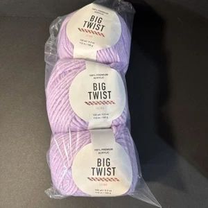 LOT OF 3, Joann Big Twist Icing Yarn-- Lavender Love purple NEW discontinued  - Picture 1 of 6