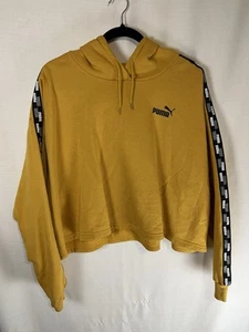 Felpa donna Puma XXL cropped gialla con cappuccio manica lunga girocollo - Foto 1 di 4