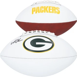 Matthew Golden Green Bay Packers Autographed Franklin White Panel Football - Picture 1 of 3