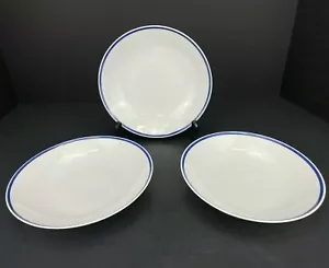 Cuencos de sopa de cereales de porcelana con borde azul Thomas Alemania de colección de 3 piezas - Imagen 1 de 7