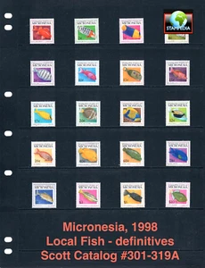 1/3 off $46.85 Scott Value - 1998 MICRONESIA Fish definitives CV MNH NH UMM - Picture 1 of 4