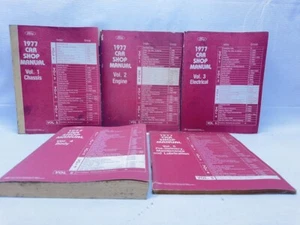 1977 Ford Lincoln Mercury Original Factory Shop Manuals - 5 Volume Set - Picture 1 of 9