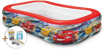 INTEX 57478NP Paddling Pool Cars (262x175x56cm)+ Water Treatment & Repair Patch - Image 1 of 3