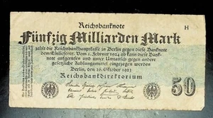 1923 Germany 50.000.000.000 / 50 BILLION MARK BANKNOTE - Picture 1 of 1