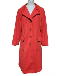 80er Jahre Damen Medium Koralle Einreiher Hollis Wetter Trenchcoat EUC - Bild 1 von 12