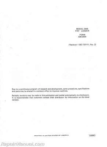 International Harvester Farmall 3444 Tractor Loader Operators Manual - Picture 1 of 1