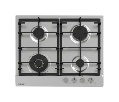Piano Cottura 4 Fuochi Gas 58 cm Inox Spazzolato Sicurezza Gas Foster 7014032 - Immagine 1 di 4