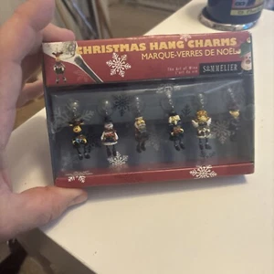 Christmas Hang Charms Wine Glass Marque-Verres De Noel Sommelier Santa Snowman - Picture 1 of 5