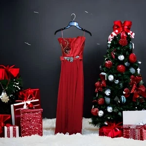 Cache maxi-dresses red vintage wedding prom - Picture 1 of 9