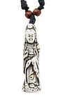 Guanyin (Bodhisattva) Necklace - Resin, Black Cord, Adjustable Length, Buddha