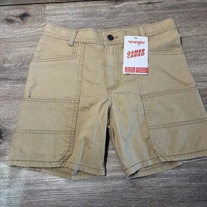Wrangler Cargo Shorts Boys Sz 14 Regular Tan Gamer Pocket Classic - Picture 1 of 5