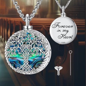 Silver Tree of Life Ashes Pendant Necklace | Memorial Jewelry Keepsake - Picture 1 of 6