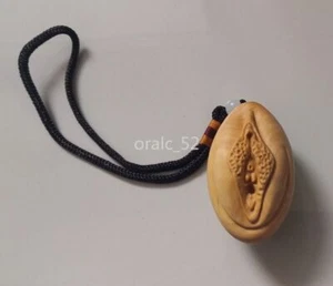 Boxwood Carved Vagina Style Pendant Life Origin Virgin Girl Privacy Statue Decor - Picture 1 of 2